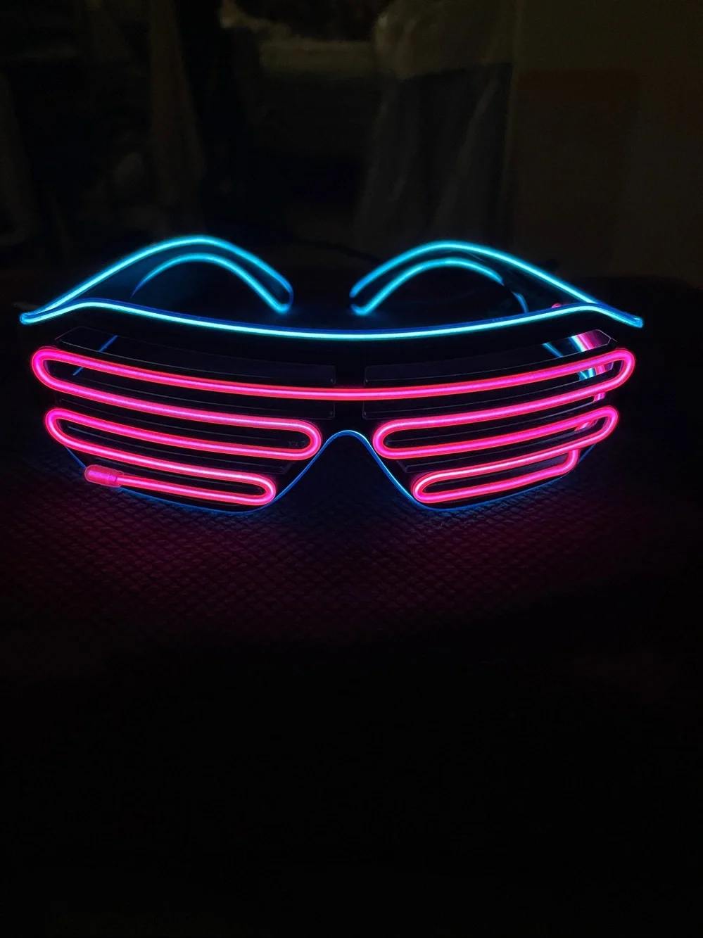 Neon Blue and Pink Light Up Glasses